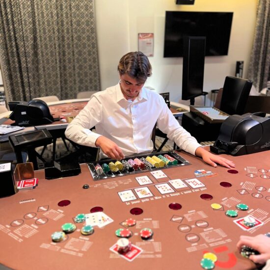 Mise en situation d'un croupier débutant